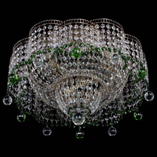 Люстра Камелия №4 зеленая в Магнитогорске Гусь Хрустальный