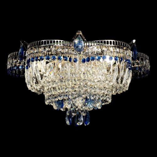 Люстра Камея №1 - 3 лампы синяя в Магнитогорске Гусь Хрустальный