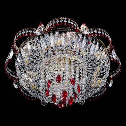 Люстра Камея №1 красная в Магнитогорске Гусь Хрустальный