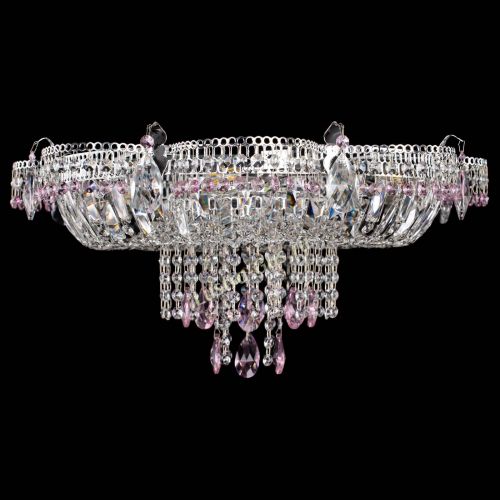 Люстра Камея №1 розовая в Магнитогорске Гусь Хрустальный