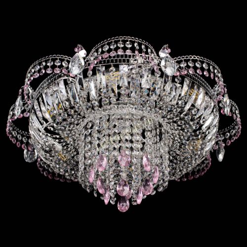 Люстра Камея №1 розовая в Магнитогорске Гусь Хрустальный