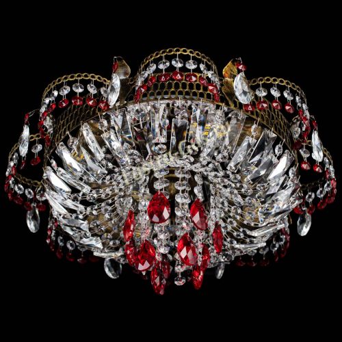 Люстра Камея №4 под бронзу красная в Магнитогорске Гусь Хрустальный