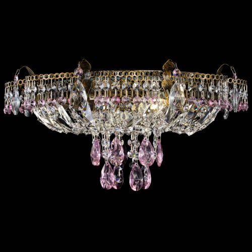 Люстра Камея №4 под бронзу розовая в Магнитогорске Гусь Хрустальный