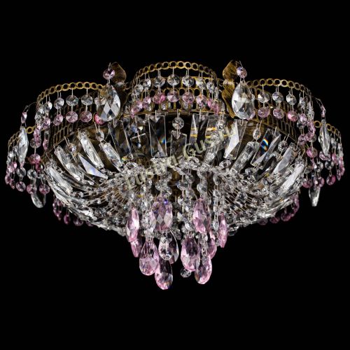 Люстра Камея №4 под бронзу розовая в Магнитогорске Гусь Хрустальный