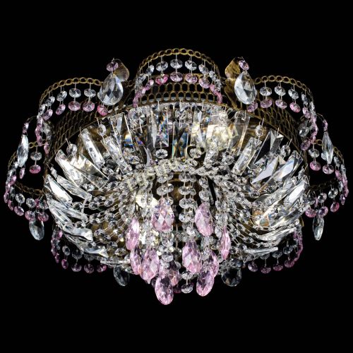 Люстра Камея №4 под бронзу розовая в Магнитогорске Гусь Хрустальный