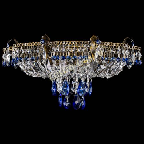 Люстра Камея №4 под бронзу синяя в Магнитогорске Гусь Хрустальный