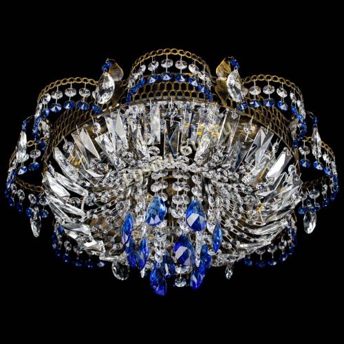 Люстра Камея №4 под бронзу синяя в Магнитогорске Гусь Хрустальный