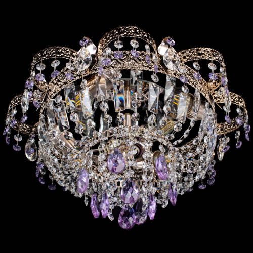 Люстра Камея Флора №4 фиолетовая в Магнитогорске Гусь Хрустальный