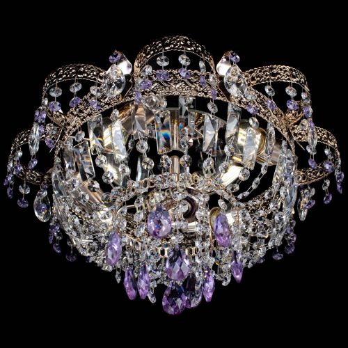 Люстра Камея Флора №4 фиолетовая в Магнитогорске Гусь Хрустальный