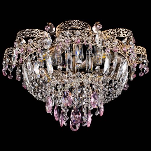 Люстра Камея Флора №4 розовая в Магнитогорске Гусь Хрустальный