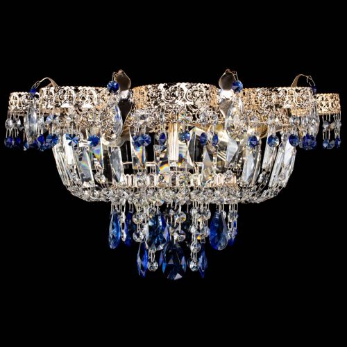 Люстра Камея Флора №4 синяя в Магнитогорске Гусь Хрустальный