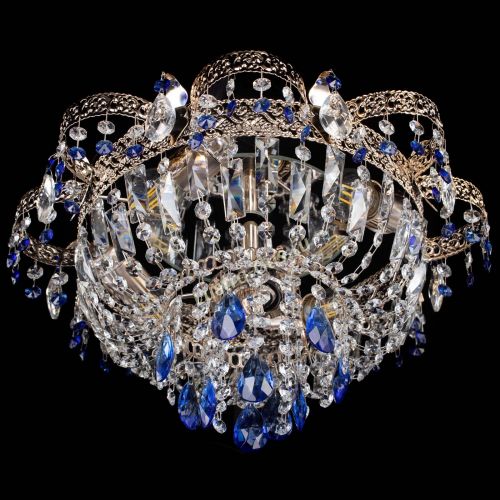 Люстра Камея Флора №4 синяя в Магнитогорске Гусь Хрустальный