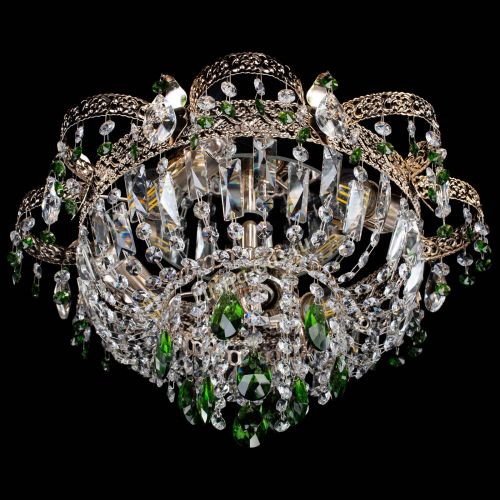 Люстра Камея Флора №4 зеленая в Магнитогорске Гусь Хрустальный