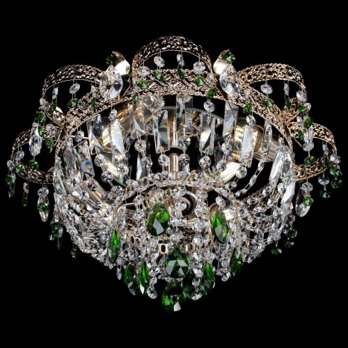 Люстра Камея Флора №4 зеленая в Магнитогорске Гусь Хрустальный