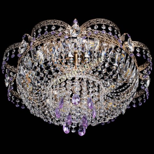 Люстра Камея Флора Журавлик №6 фиолетовая в Магнитогорске Гусь Хрустальный