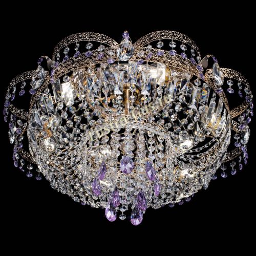 Люстра Камея Флора Журавлик №6 фиолетовая в Магнитогорске Гусь Хрустальный