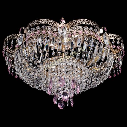 Люстра Камея Флора Журавлик №6 розовая в Магнитогорске Гусь Хрустальный