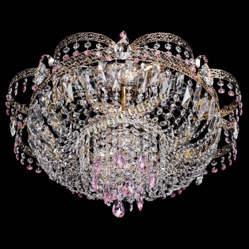 Люстра Камея Флора Журавлик №6 розовая в Магнитогорске Гусь Хрустальный