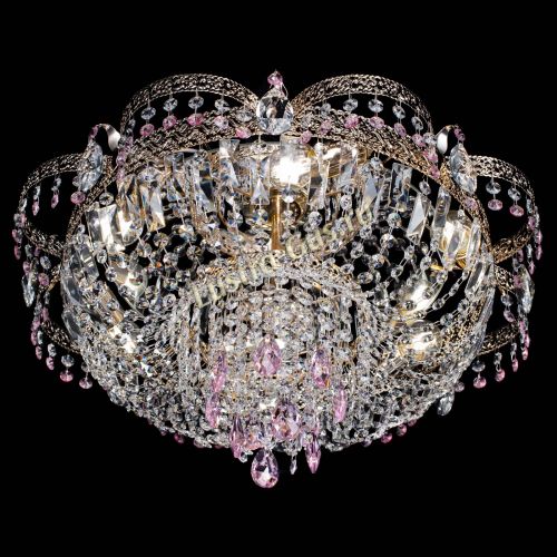 Люстра Камея Флора Журавлик №6 розовая в Магнитогорске Гусь Хрустальный