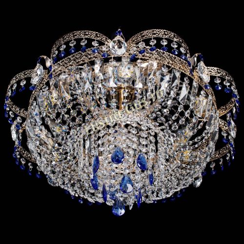 Люстра Камея Флора Журавлик №6 синяя в Магнитогорске Гусь Хрустальный