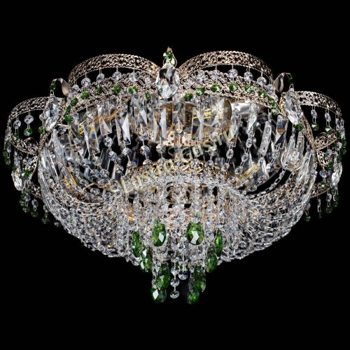 Люстра Камея Флора Журавлик №6 зеленая в Магнитогорске Гусь Хрустальный