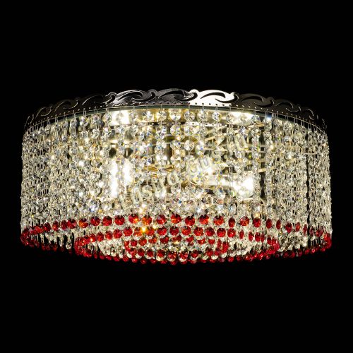 Люстра Капель оптикон №2 красная в Магнитогорске Гусь Хрустальный