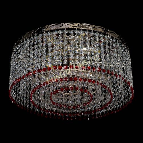 Люстра Капель оптикон №2 красная в Магнитогорске Гусь Хрустальный