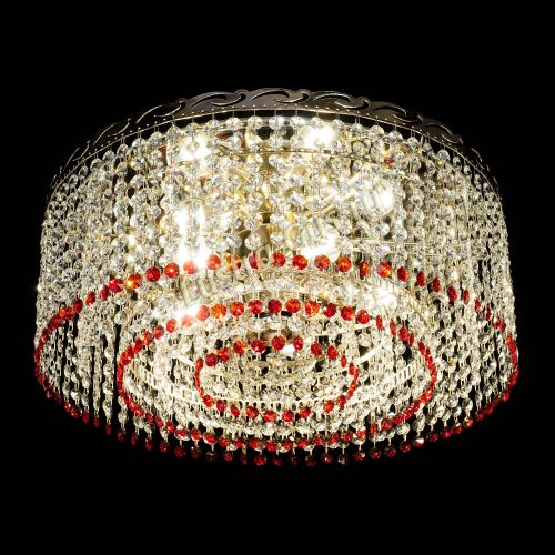 Люстра Капель оптикон №2 красная в Магнитогорске Гусь Хрустальный