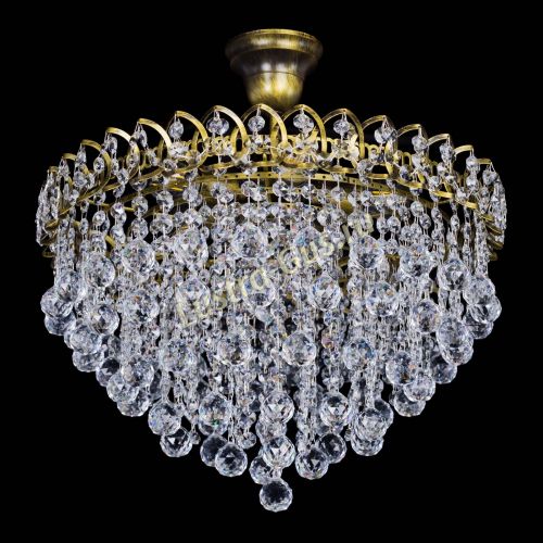 Люстра Капель Пирамида Шар 30 с подвесом под бронзу в Магнитогорске Гусь Хрустальный