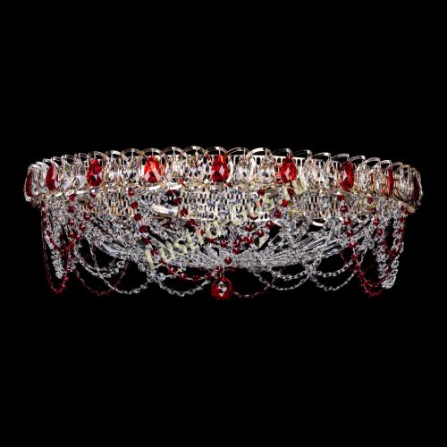 Люстра Каскад Ажур 700 мм красный в Магнитогорске Гусь Хрустальный