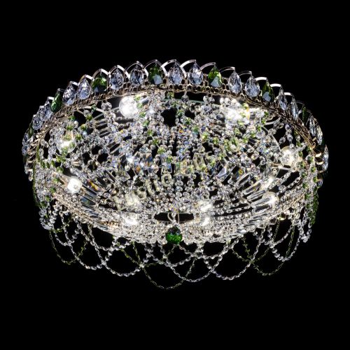 Люстра Каскад Ажур 700 мм зеленый в Магнитогорске Гусь Хрустальный