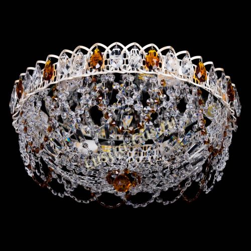 Люстра Каскад Ажур Чайная белая в Магнитогорске Гусь Хрустальный