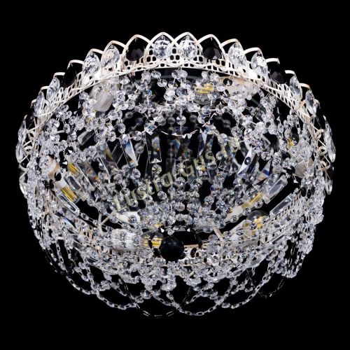 Люстра Каскад Ажур Черная белая в Магнитогорске Гусь Хрустальный