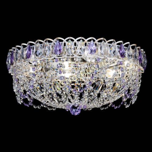 Люстра Каскад Ажур Фиолетовая белая в Магнитогорске Гусь Хрустальный