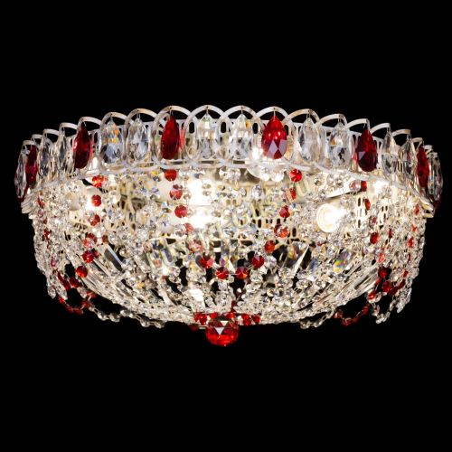 Люстра Каскад Ажур Красная белая в Магнитогорске Гусь Хрустальный