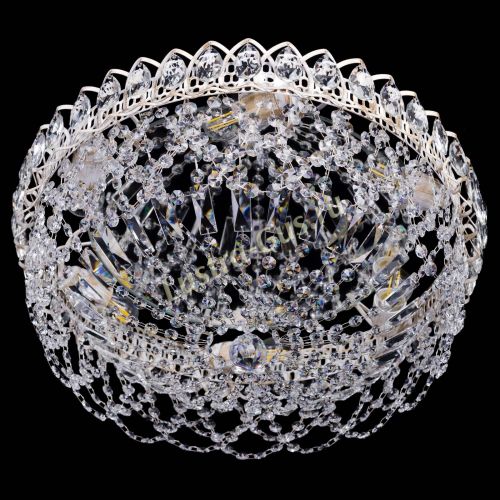 Люстра Каскад Ажур белая в Магнитогорске Гусь Хрустальный