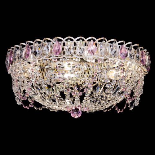 Люстра Каскад Ажур Розовая белая в Магнитогорске Гусь Хрустальный