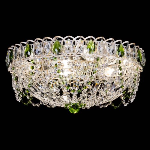 Люстра Каскад Ажур Зеленая белая в Магнитогорске Гусь Хрустальный