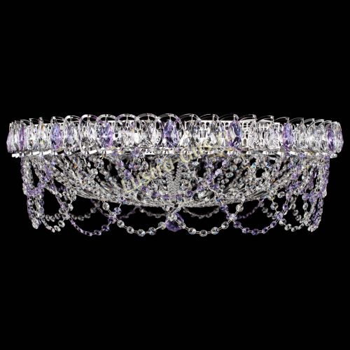 Люстра Каскад Ажур 700 мм фиолетовый в Магнитогорске Гусь Хрустальный