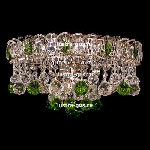 Люстра Катерина Шар Журавлик зеленая в Магнитогорске Гусь Хрустальный