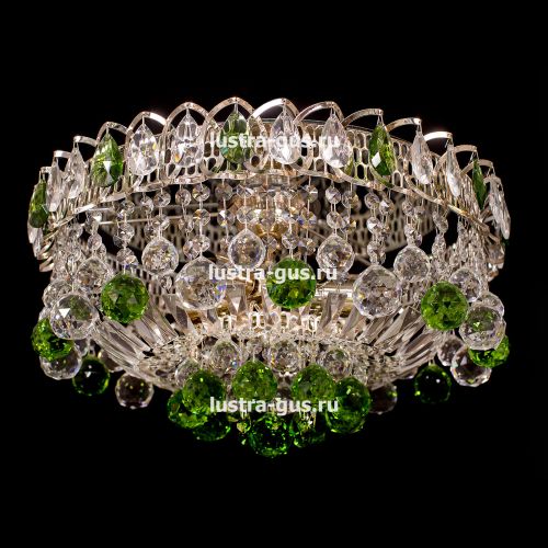 Люстра Катерина Шар Журавлик зеленая в Магнитогорске Гусь Хрустальный