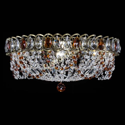 Люстра Хрустальный Каскад Ажур под бронзу Чайная в Магнитогорске Гусь Хрустальный