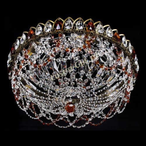 Люстра Хрустальный Каскад Ажур под бронзу Чайная в Магнитогорске Гусь Хрустальный