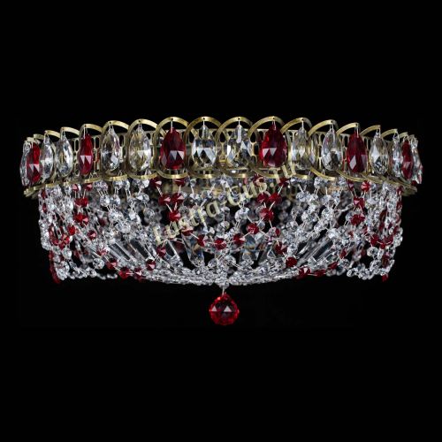 Люстра Хрустальный Каскад Ажур под бронзу Красная в Магнитогорске Гусь Хрустальный