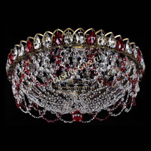 Люстра Хрустальный Каскад Ажур под бронзу Красная в Магнитогорске Гусь Хрустальный