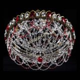 Люстра Хрустальный Каскад Ажур под бронзу Красная в Магнитогорске