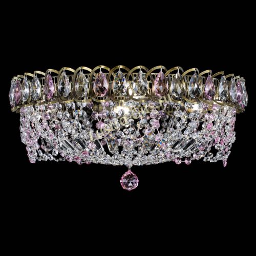 Люстра Хрустальный Каскад Ажур под бронзу Розовая в Магнитогорске Гусь Хрустальный