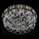 Люстра Хрустальный Каскад Ажур под бронзу Зеленая в Магнитогорске