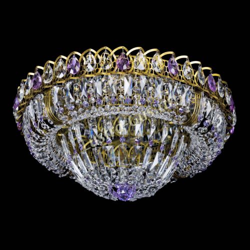 Люстра Кольцо Классика Пластинка фиолетовая под бронзу в Магнитогорске Гусь Хрустальный