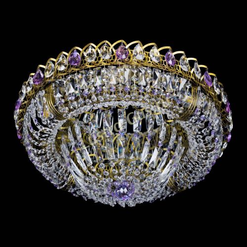 Люстра Кольцо Классика Пластинка фиолетовая под бронзу в Магнитогорске Гусь Хрустальный